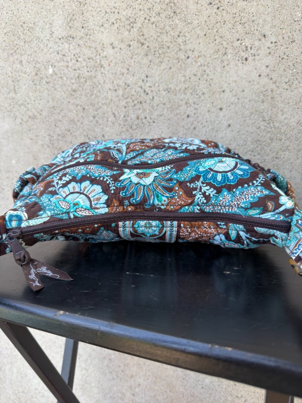 Vera Bradley On the Go JAVA BLUE crossbody bag hobo shoulder purse - Picture 7 of 13